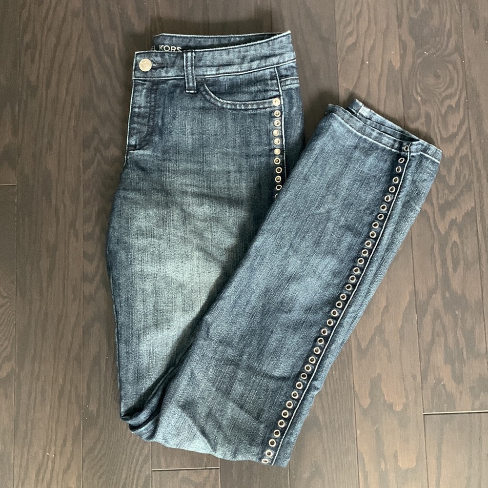 Michael Kors Dark Denim Straight Leg Jean